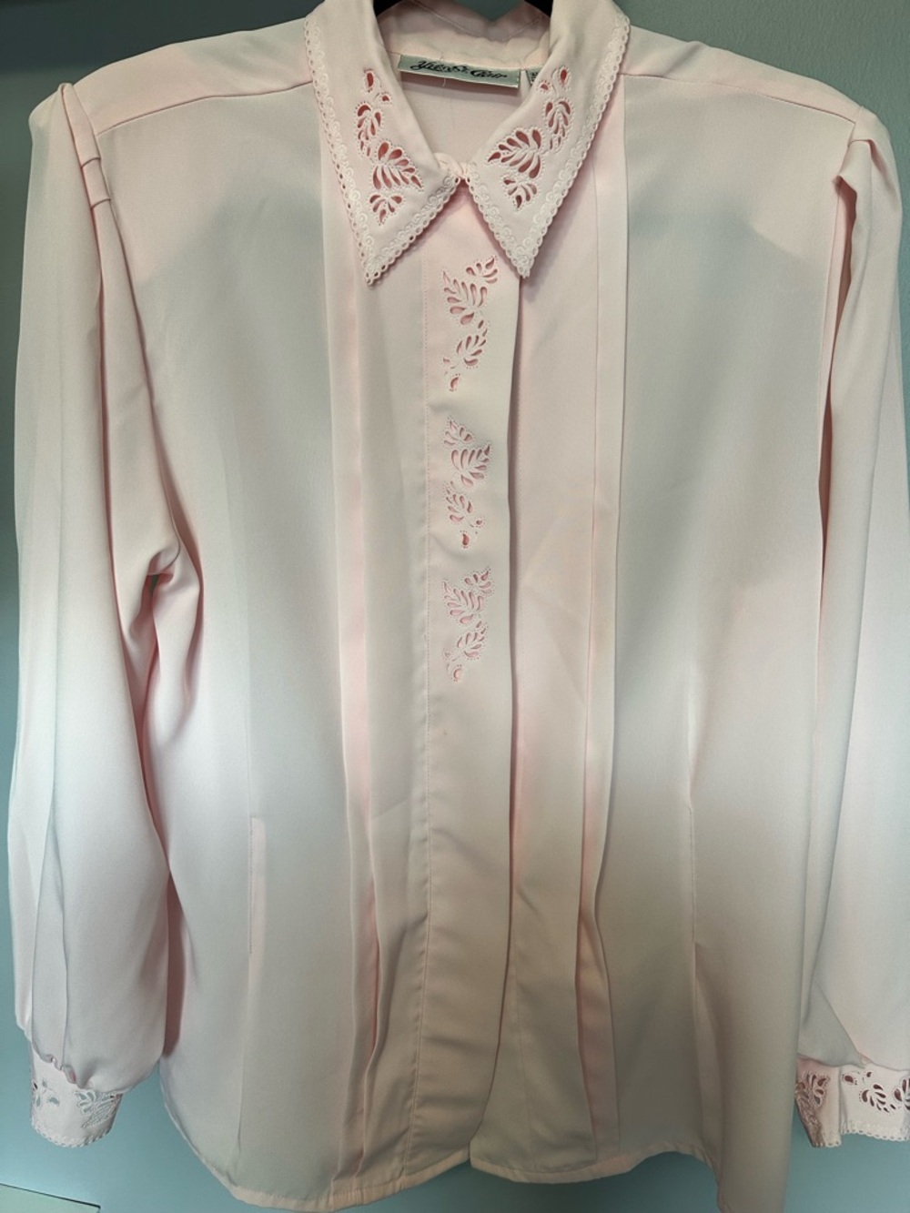 Vintage Yves St Clair Women's Long Sleeve Light Pink Blouse Size 12